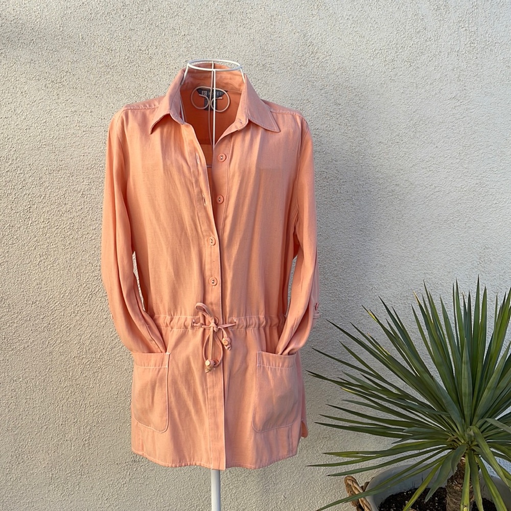 Vintage Koret button down peach lightweight jacket size 10